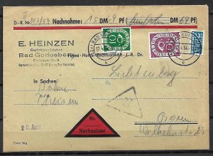 GERMANY STAMPS. 1954 NACHNAHME- CASH ON DELIVERY- COVER