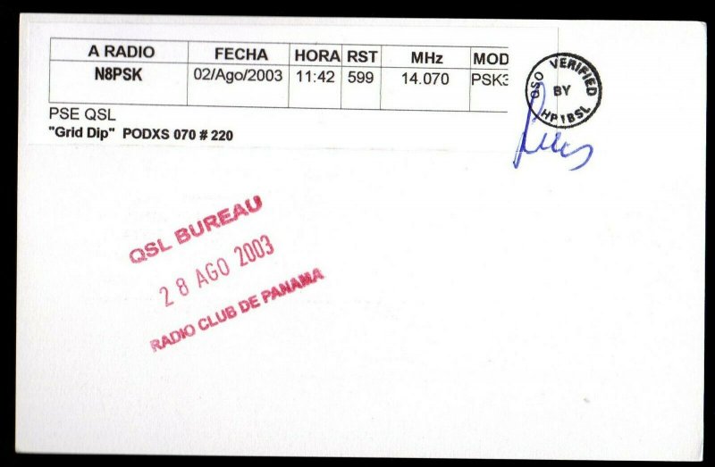 QSL QSO RADIO CARD Map of Panama,Luis Suman V.,HP1BSL, (Q3051)