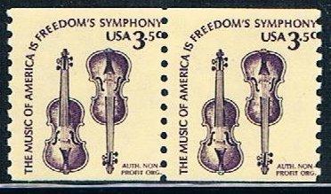 USA 1813, 3.5c Violins, pair, MNH, VF