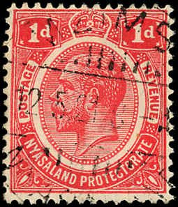 NYASALAND Sc 13 USED - 1913 1p King George V