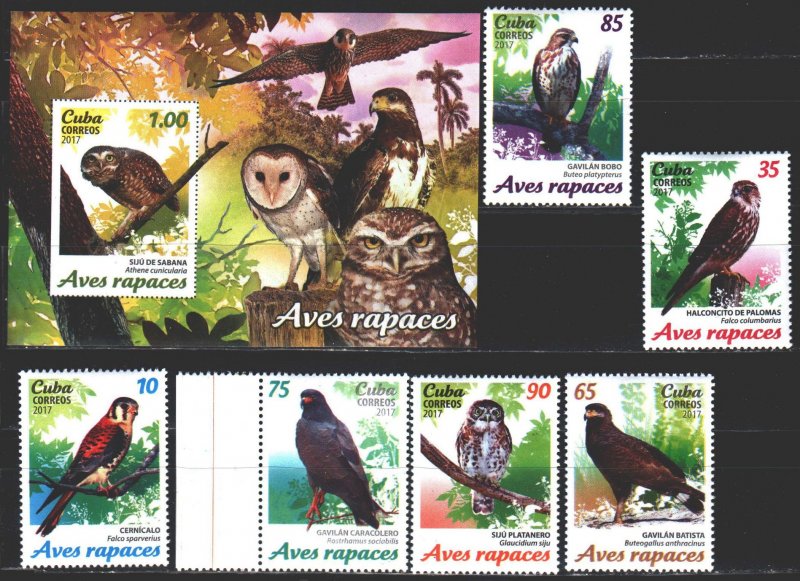 Cuba. 2017. 6196-6201, bl245. Birds of cuba owl. MNH. 