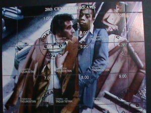 TAJIKISTAN STAMP- TWENTY CENTURY DREAMS-MOVIE STARS- CTO LARGE STAMPS SHEET