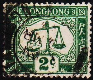 Hong Kong. 1923 2c S.G.D2a Fine Used