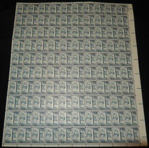 MALACK 1034 2 1/2c Bunker Hill, Full Sheet, F-VF OG ..MORE.. sheet1034