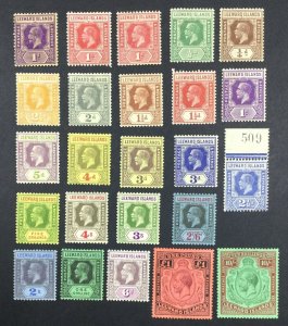 MOMEN: LEEWARD ISLANDS SG #58-80 1921-32 MINT OG H £500 LOT #61817