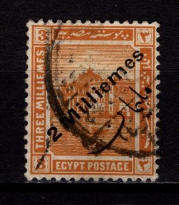 Egypt 1915 Definitive, Surch ‘2 Milliemes’ on 3m in English & Arabic [Used]