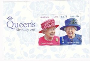 AUSTRALIA QUEENS BIRTHDAY SHEET 2015 MNH PO FRESH