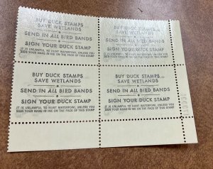RW45  Duck Stamp plate block VF NH 1978. SELLING BELOW FACE