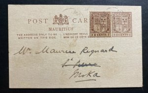 1923 Moka Mauritius Postal stationery postcard Cover Locally Used