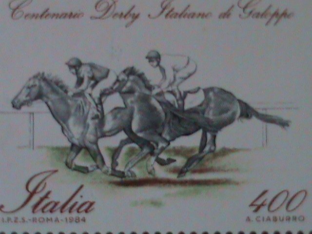 ​ITALY-1984-SC#1958-CENTENARY OF ITALIAN DERBY-MNH- PAIR VERY FINE LAST ONE