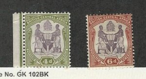 British Central Africa, Postage Stamp, #47, 49 Mint Hinged, 1901, JFZ