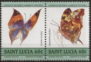 Saint Lucia 733 (mnh) 60c butterflies: Kallim inachus & Hypanartia paullus