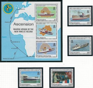 Ascension 493-97 MNH 1990 Ships