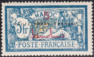 French Morocco 1914-21 MH Scott #54 5p surcharge on 5fr dark blue & buff