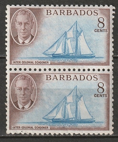 Barbados 1950 Sc 221 pair MNH**