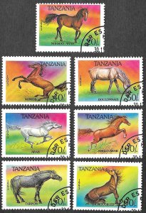 Tanzania SC 1152-1158 * Horses * CTO * 1993