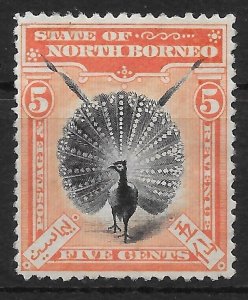 NORTH BORNEO SG100 1897 5c BLACK & ORANGE-VERMILION MTD MINT