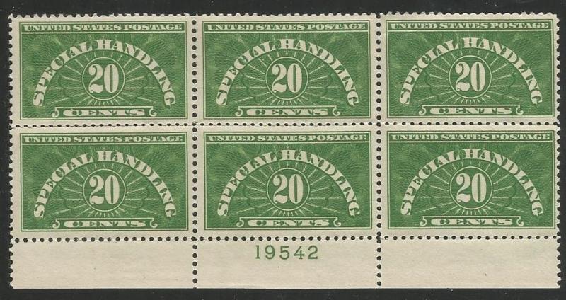 U.S. Scott #QE3 Special Handling Stamp - Mint NH Plate Block
