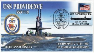 20-313, 2020, USS Providence, Event Cover, Pictorial Postmark, SSN-719, 35th Ann