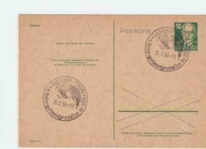 German DDR skiing slogan cancel 1953  stationary  stamped post card  R20388