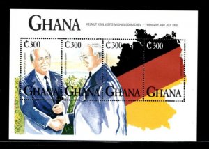 Ghana 1992 - German Reunification - Souvenir Stamp Sheet - Scott #1371A - MNH