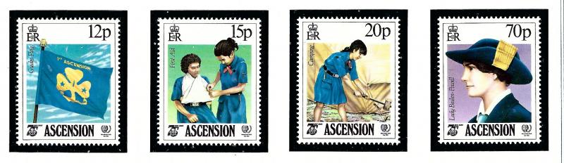 Ascension 377-80 MNH 1985 Girl Guides