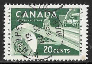 CANADA 1956 20c Paper Industry Issue Sc 362 VFU