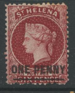 St. Helena 1864 1d on 6d red mint o.g. hinged