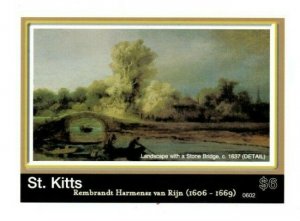 St. Kitts 2006 653 - Rembrandt Landscape With Stone Bridge - Souvenir Sheet -MNH