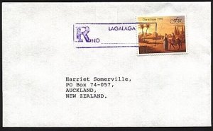 FIJI 1992 cover LAGALAGA boxed reg mark as agency cancel...................93260