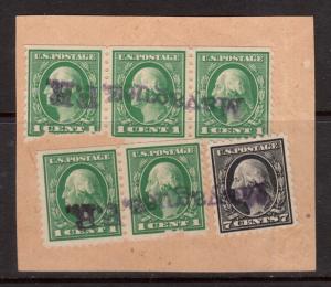 USA #424 (x5) & #430 Used On Piece With Majaguez P.R. Cancel