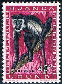 Ruanda Urundi 139 Unused Monkey 1959 (R0245)+