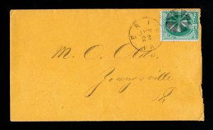 1870 ORANGE COVER SCOTT #147 SON FANCY CANCEL ⭐ CIRCLE OF WEDGES ⭐ ERIE PA