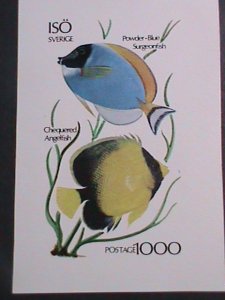 ​OMAN-COLORFUL LOVELY BEAUTIFUL ANGEL & SURGEON  FISH-IMPERF MNH S/S VERY FINE