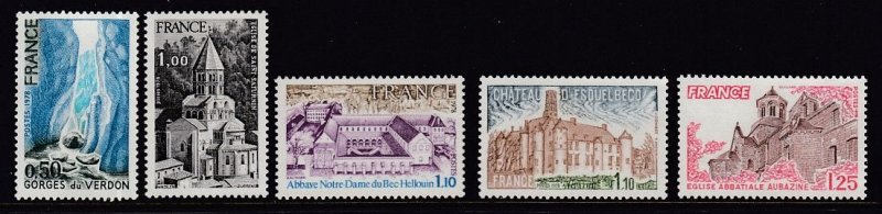 France #1598 & 1600-1603 MNH - 5 Different - SCV $2.30