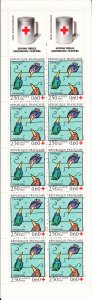 France 1992 MNH Sc B648a Booklet 10 + 2 labels Mutual Aid, Strasbourg
