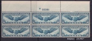 BOBPLATES #C24 Transatlantic Full Top Plate Block F22381 VF NH SCV=$110
