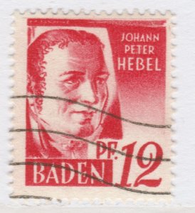 Germany Allied Occupation French Zone BADEN 1948 12pf Used A25P53F20241-