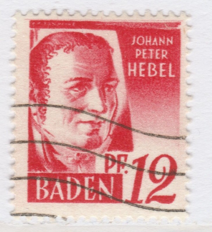 Germany Allied Occupation French Zone BADEN 1948 12pf Used A25P53F20241-