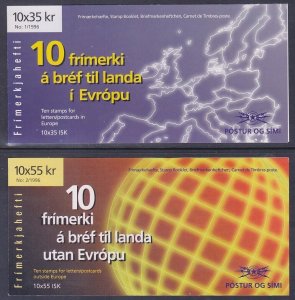 Iceland 818-19 MNH 1996 Famous Women 2 Full Booklets - 2 Scans