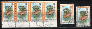 MONTSERRAT Scott # O50 Used x 6 - Fish OHMS Overprint