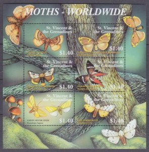 2001 St Vincent Grenadines 5454-5459KL Butterflies 9,50 €