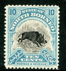 North Borneo 19126British Colony 10¢ Wild Boar Sc #174 Perf 12½ Mint  F722