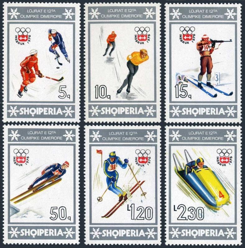 Albania 1719-1724,1725,MNH.Michel 1838-1841,Bl.59.Olympics Innsbruck-1976.Hockey