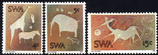 SWA - 1974 Twyfelfontein Rock Paintings Set MNH** SG 264-266