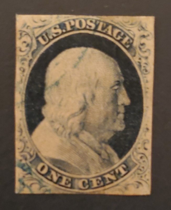 US # 9, 1851 Franklin, Cat. value - $95.00, Bright and beautiful