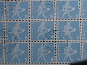 SWITZERLAND STAMP-1965 SC# 382e  MESSENGER FRIBOURG CTO FULL SHEET OF 50 VF