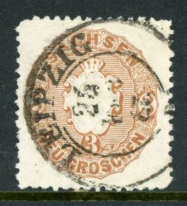 Germany 1863 Saxony Sachsen 3ng Brown Scott # 19 VFU T848