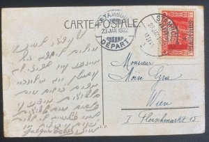 1922 Istanbul Turkey RPPC Postcard Cover To Vienna Austria Castle View