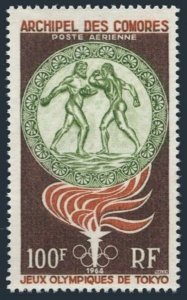 Comoro Islands C12, MNH. Michel 65. Olympics Tokyo-1964. Torch, Boxers.